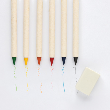 Logo trade advertising product photo of: Micki GRS infinity 6pc coloring pencil set with notepad