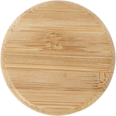 Logo trade promotional items picture of: Lume 500 ml matte soda lime glass bottle with bamboo lid