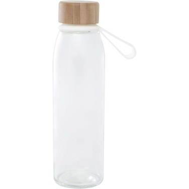 Logo trade corporate gift photo of: Porto 500 ml glass water bottle with silicone handle and bamboo lid