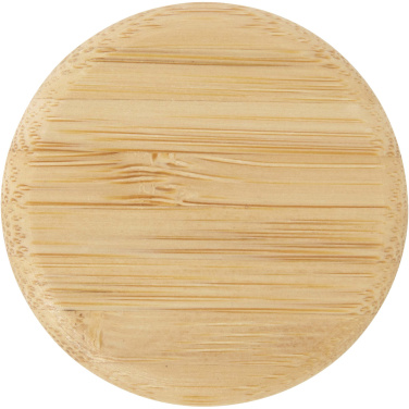 Logo trade promotional item photo of: Porto 500 ml glass water bottle with silicone handle and bamboo lid