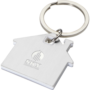 Logo trade business gifts image of: Nook house-shaped keychain