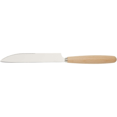 Logo trade promotional giveaways picture of: Root 5-piece stainless steel and beech wood cutlery set