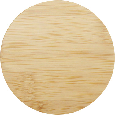 Logo trade promotional giveaways image of: Leona 350 ml glass cup with bamboo lid