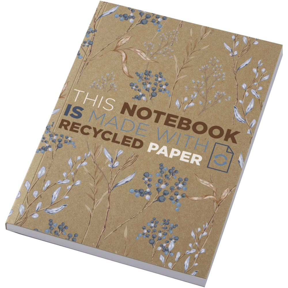 Logo trade advertising products picture of: Novella Austen A5 recycled soft cover kraft notebook - 100 sheets