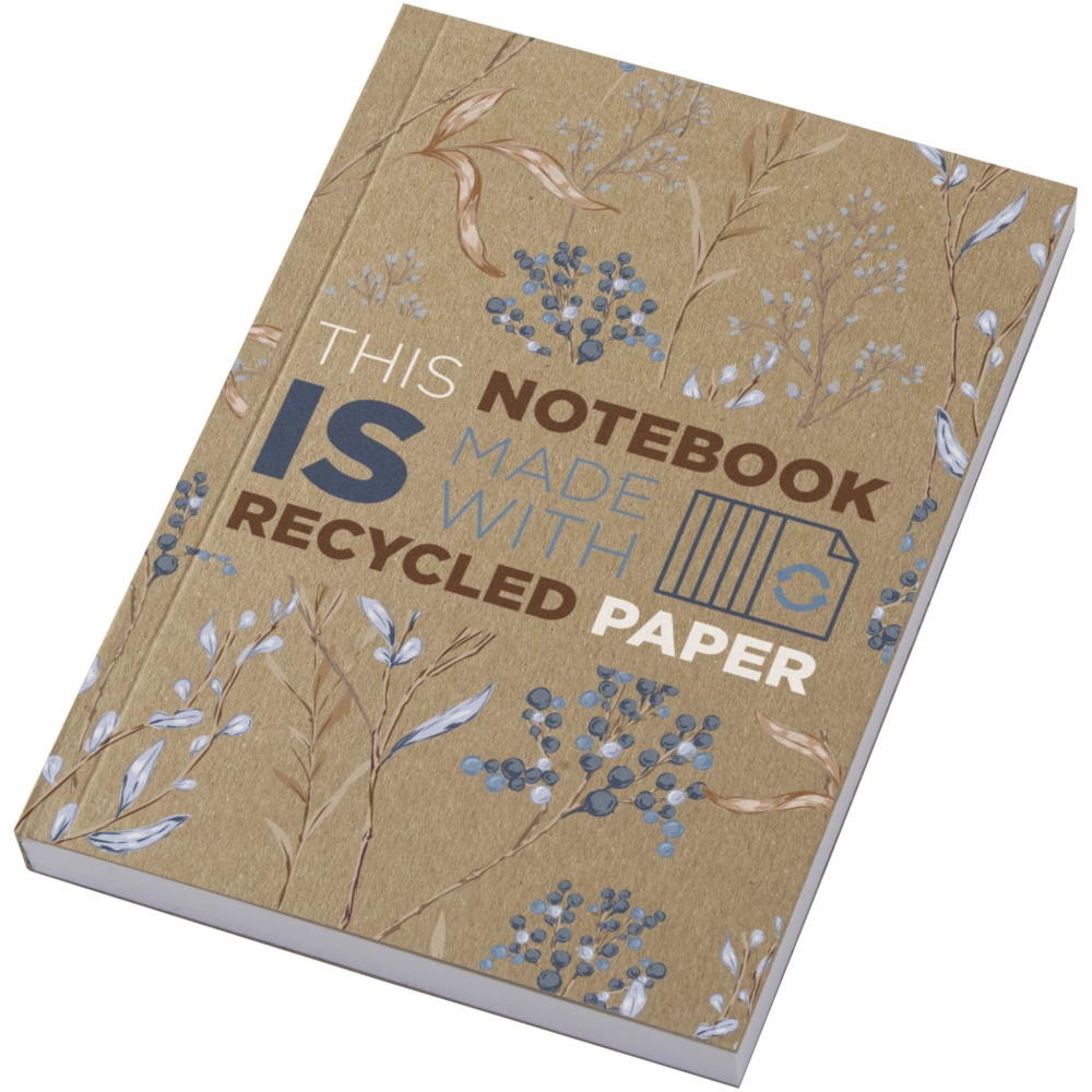 Logo trade promotional gift photo of: Novella Austen A6 recycled soft cover kraft notebook - 100 sheets