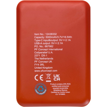 Logotrade corporate gift picture of: Asama 5000 mAh Type-C recycled plastic power bank