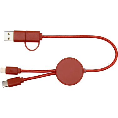 Logotrade promotional merchandise image of: Citala 5-in-1 recycled plastic 30 cm data sync and 27W fast charge cable