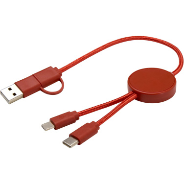 Logo trade promotional items picture of: Citala 5-in-1 recycled plastic 30 cm data sync and 27W fast charge cable