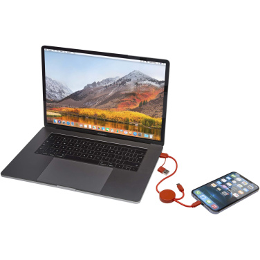 Logotrade promotional gift picture of: Citala 5-in-1 recycled plastic 30 cm data sync and 27W fast charge cable
