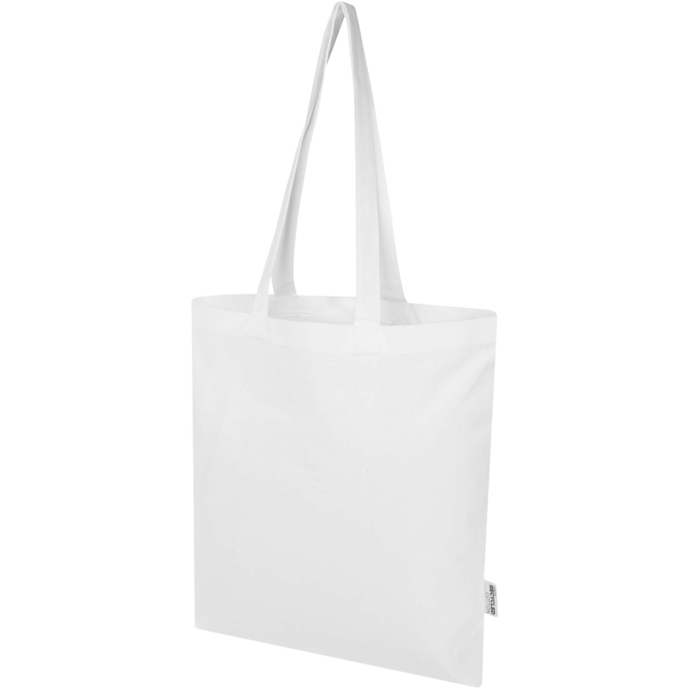 Logo trade business gifts image of: Madras Blend 140 g/m² GRS recycled cotton tote bag 7L