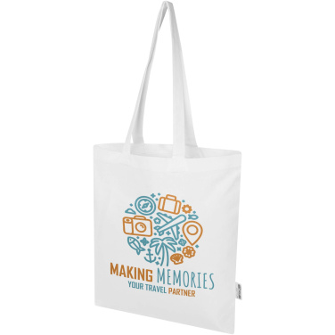 Logotrade advertising products photo of: Madras Blend 140 g/m² GRS recycled cotton tote bag 7L