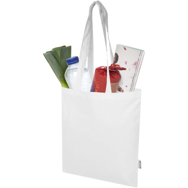 Logo trade advertising products image of: Madras Blend 140 g/m² GRS recycled cotton tote bag 7L