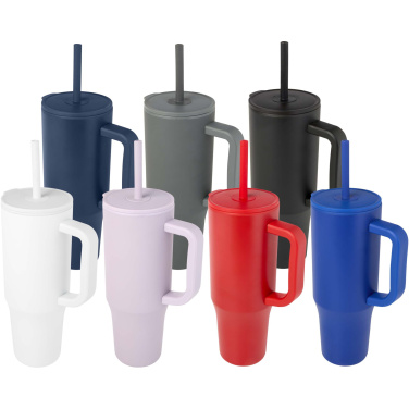 Logotrade promotional merchandise image of: Brady 900 ml RCS certified insulated tumbler with silicone straw
