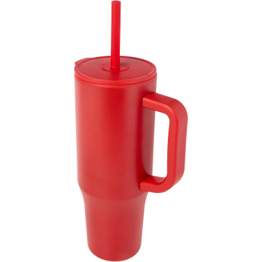 Logo trade promotional merchandise picture of: Brady 900 ml RCS certified insulated tumbler with silicone straw