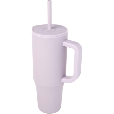 Logotrade corporate gift image of: Brady 900 ml RCS certified insulated tumbler with silicone straw