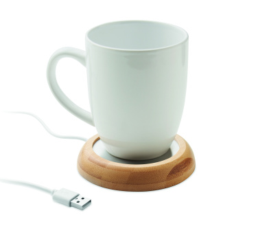 Logotrade promotional gift picture of: Bamboo mug warmer with USB