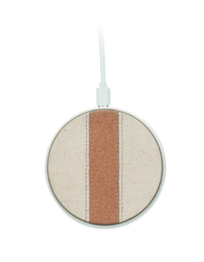 Logo trade corporate gifts image of: Cork wireless charger 15W