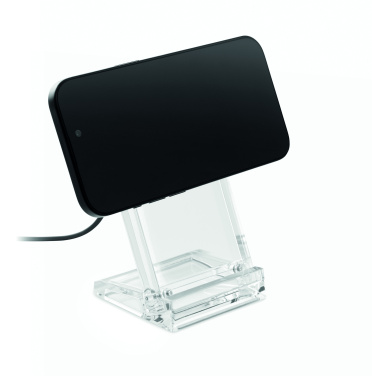 Logo trade promotional gifts picture of: Acrylic wireless charger 15W