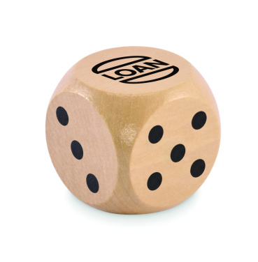 Logo trade advertising product photo of: Schima wooden dice 5cm dia