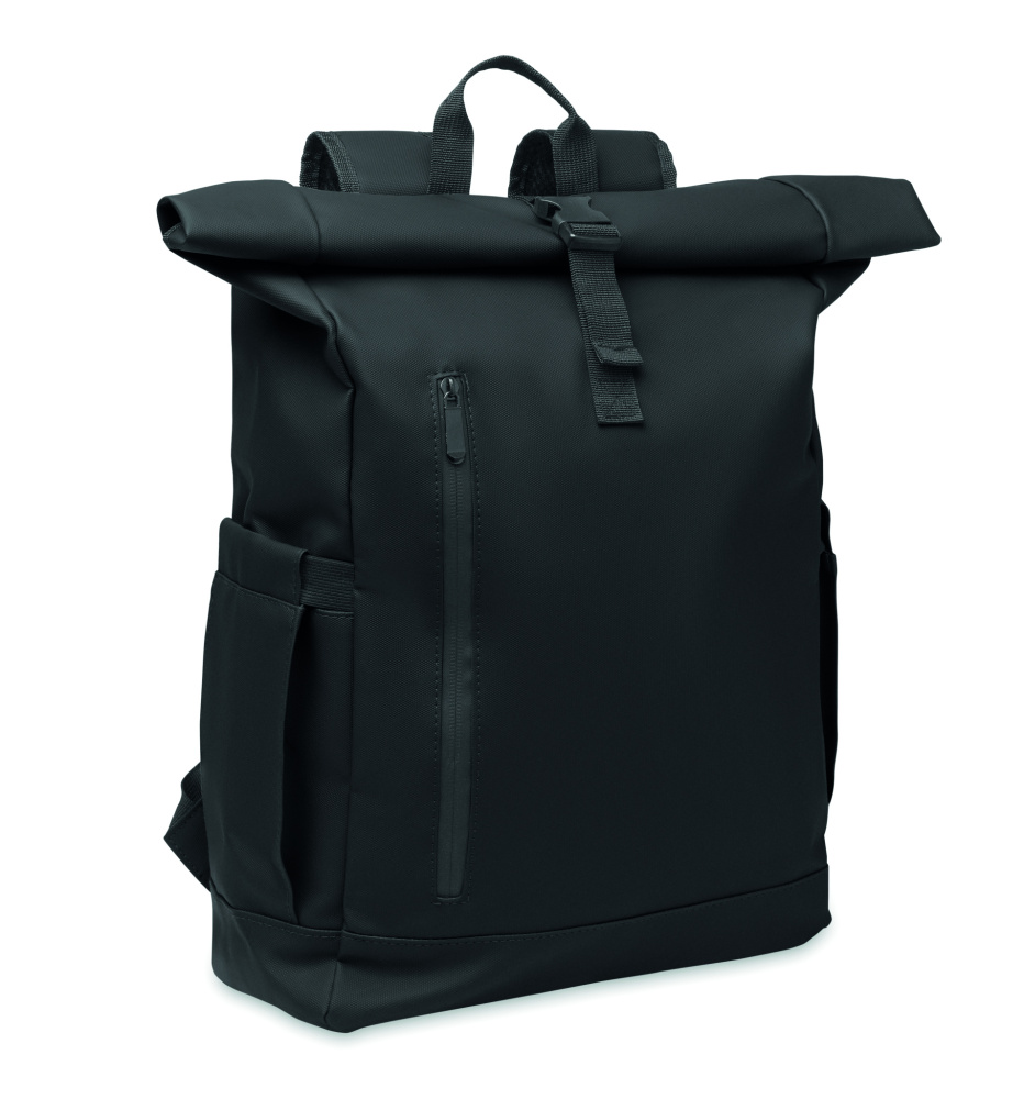 Logotrade advertising products photo of: Rolltop laptop rucksack 600D