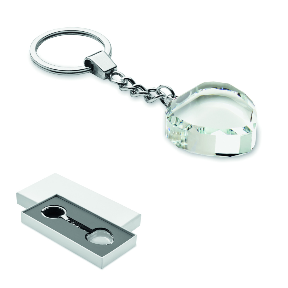 Logotrade business gifts photo of: Glass heart award key ring