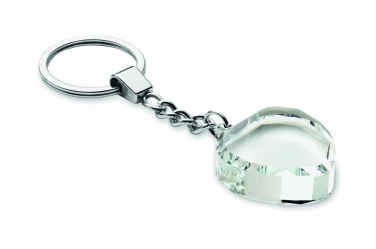 Logo trade promotional merchandise image of: Glass heart award key ring