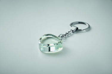 Logo trade promotional giveaways picture of: Glass heart award key ring