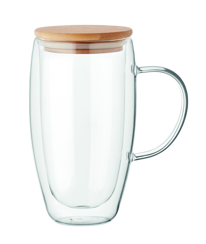 Logo trade advertising products picture of: Double wall glass mug 450ml