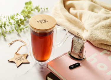 Logo trade corporate gifts image of: Double wall glass mug 450ml