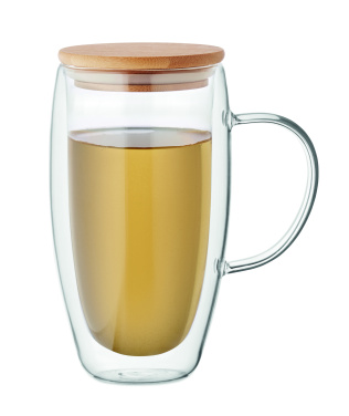 Logotrade promotional product picture of: Double wall glass mug 450ml