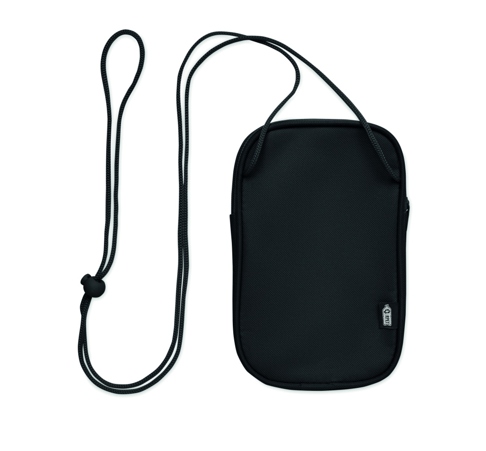 Logo trade corporate gifts image of: RPET cross body travel pouch