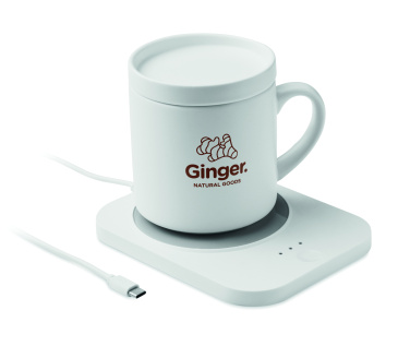 Logo trade advertising product photo of: Wireless charger mug warmer set
