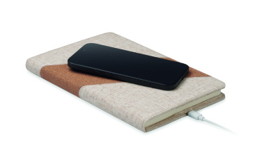 Logo trade corporate gifts picture of: A5 notebook with 15W charger