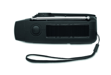 Logo trade advertising products picture of: Portable radio SOS with LED torch