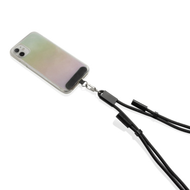 Logo trade promotional giveaway photo of: LoopAmp RCS RPET adjustable phone cord with 60W cable