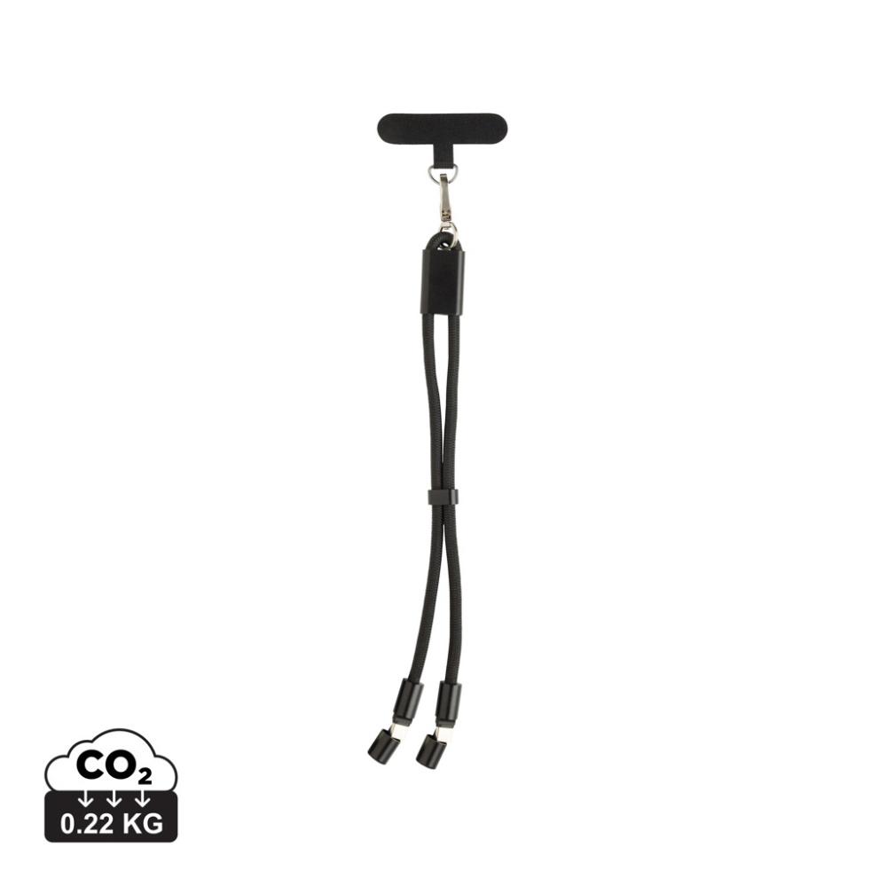 Logo trade promotional item photo of: LoopAmp RCS RPET adjustable phone wrist strap 60W cable