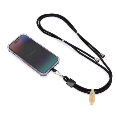 Logo trade promotional giveaways image of: CarryLoop RCS recycled PET adjustable phone holder lanyard