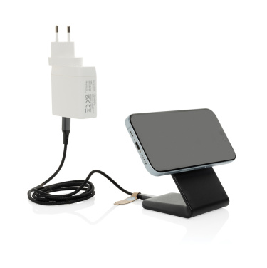 Logo trade promotional products image of: VoltPerch RCS recycled plastic 15W magnetic wireless charger