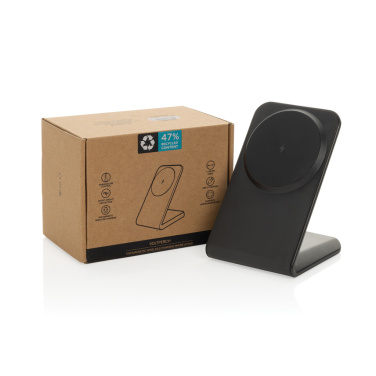 Logo trade promotional merchandise picture of: VoltPerch RCS recycled plastic 15W magnetic wireless charger