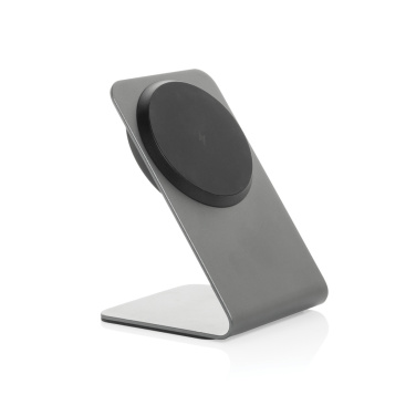 Logo trade business gift photo of: Terra aluminium 15W magnetic wireless charging phone stand