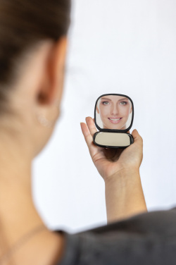 Logo trade promotional merchandise image of: Reflecta RCS recycled plastic make-up mirror