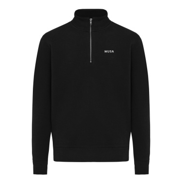 Logotrade promotional item picture of: IQONIQ Elgon recycled cotton quarter zip sweater