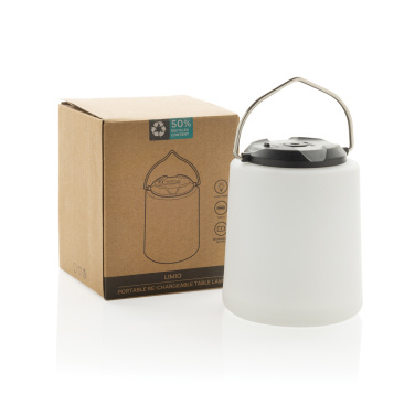 Logo trade corporate gifts picture of: Limio RCS recycled plastic portable re-chargeable table lamp