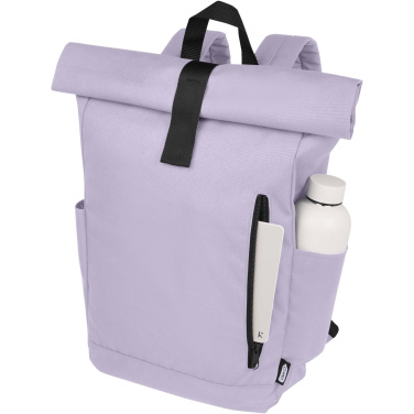 Logo trade promotional products image of: Byron 15.6" GRS RPET roll-top backpack 18L