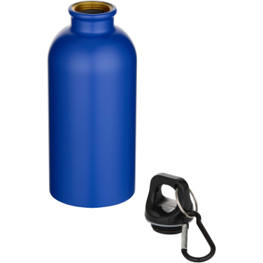 Logo trade promotional gift photo of: Oregon 400 ml matte RCS recycled single wall stainless steel water bottle with carabiner