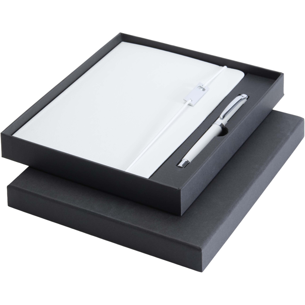 Logo trade corporate gift photo of: Legato Elegance A5 hard cover notebook and rollerball pen set