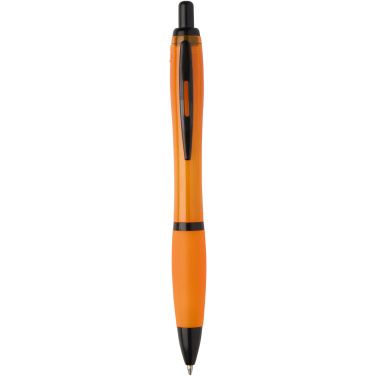 Logo trade promotional items picture of: Nash recycled plastic ballpoint pen with black trims (black ink)