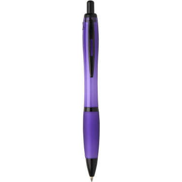 Logotrade business gift image of: Nash recycled plastic ballpoint pen with black trims (black ink)