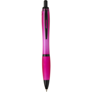Logo trade promotional giveaways image of: Nash recycled plastic ballpoint pen with black trims (black ink)