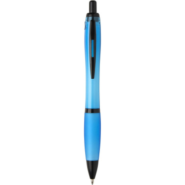Logo trade corporate gift photo of: Nash recycled plastic ballpoint pen with black trims (black ink)